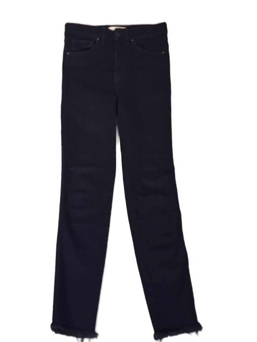 We The Free Skinny High Rise Black Raw Hem Black Woman's Jeans Size 28
